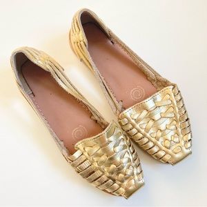 Gold Leather Huarache Sandals Size 8 NEW